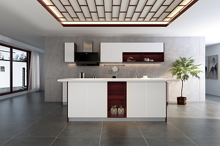 New Chinese kitchen cabinet 3d model