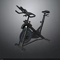 Modern Exercise Bike With Blue Accents Sturdy Frame And Comfortable Seat