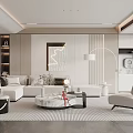Modern Living Room Interior With Sectional Sofa Coffee Table Area Rug And Floor Lamp