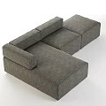 Modern Gray Fabric Modular Sectional Sofa Set With Multiple Cushioned Modules 3d model