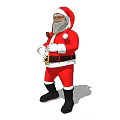 Santa Claus Decorative Figurine Set With Red Outfit Santa Hat White Beard And Pipe