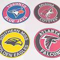 Toronto Blue Jays Arizona Coyotes Southern Miss Golden Eagles Atlanta Falcons Sports Team Emblems Collection