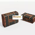Wooden Box Suitcase Old Wooden Box Old Objects 3d model