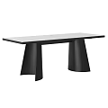 Modern Black Dining Table With Sleek Surface And Unique Conical Legs 3d model