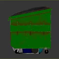 Different Colored Trash Bins With Solar Panel And Waste Items For Recycling