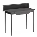 Modern Light Oak Desk With Woven Back Panel Slim Legs And Minimalist Design