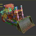 Heavy Duty Yellow Bulldozer With Metal Tracks And Large Front Blade