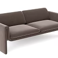 Modern Two Seater Sofa With Simple Armrest Design And Comfortable Cushions 3d model