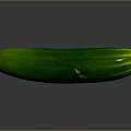 Whole Fresh Green Cucumber with Smooth Skin and Reflection Isolated on Dark Background