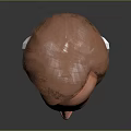 Shiny Copper Man Head Sculpture With Dark Background And Black Collar