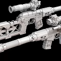 Futuristic Sci Fi Firearms With Mechanical Details And Varied Color Designs