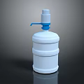 Practical Household Water Container With White Body And Blue Pump Dispenser