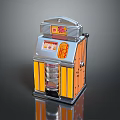Retro Style 777 Slot Machine With Silver And Orange Color Home Decor Item
