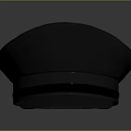 Black Formal Uniform Cap With Gold Decorative Band And Shiny Button Detail Design