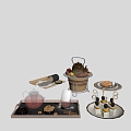 Modern Food Combination Modern Tea Set Food Beverage Table Food 3d model