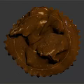 Rich Chocolate Dessert With Shiny Glaze And Crunchy Nut Topping In Paper Cup