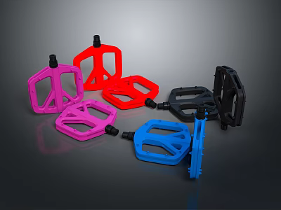 High Quality Car Pedals In Red Pink Blue And Black Colors For Automotive Use 3d model