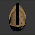 Ancient Bronze Weapon Helmet with Black Plume Classical Design and Metallic Reflective Finish
