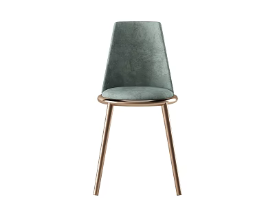 Green Velvet Leisure Chair With Brass Metal Legs And Modern Minimalist Design 3d model