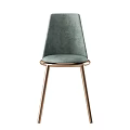 Green Velvet Leisure Chair With Brass Metal Legs And Modern Minimalist Design