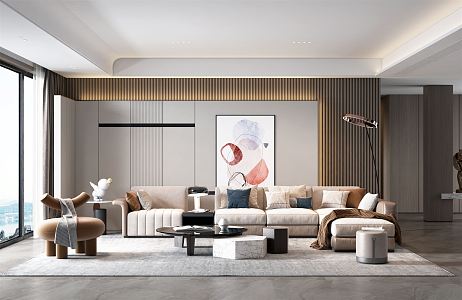 modern living room 3d model