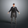 A Man Wearing a Hat Coat Vest and Trousers Standing with Arms Outstretched