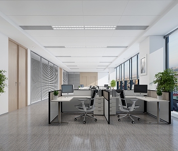 Modern open office area 3d model