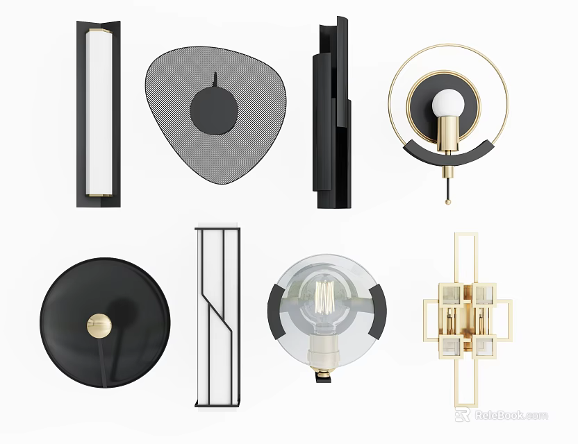 Modern Wall Lamps Collection Featuring Various Designs And Home Decor Styles 3d model