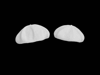 Two White Stylish Beret Hats Simple Design on Black Background 3d model Two White Stylish Beret Hats Simple Design on Black Background 3d model