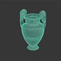 Antique Bronze Vase With Elephant Head Handles And Intricate Floral Carvings