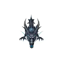 Black and Blue Dragon with Spikes Long Tail Sharp Claws and Open Mouth