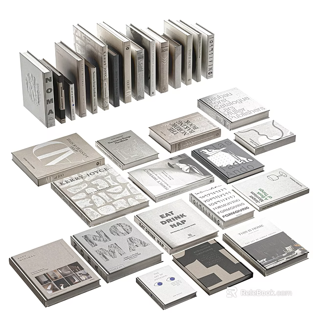 Various Books And Magazines Showcasing Different Cover Designs And Arranged Displays 3d model 