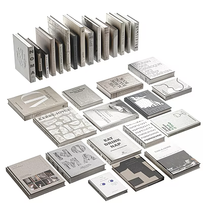 Various Books And Magazines Showcasing Different Cover Designs And Arranged Displays 3d model