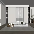 Modern Walk in Closet Interior Design With Open Shelves Glass Door Cabinets And Soft Lighting