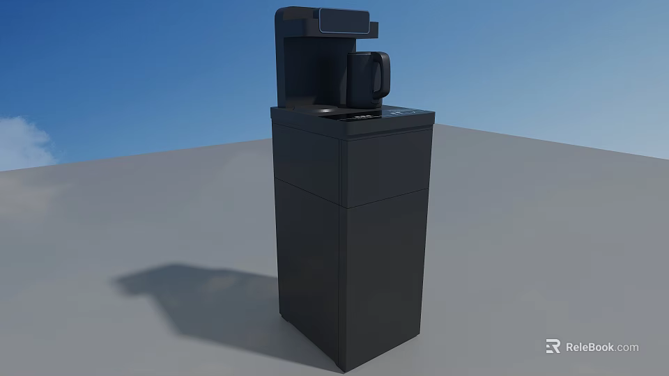 Modern Black Standing Water Dispenser As Home Daily Electrical Appliance 3d model 