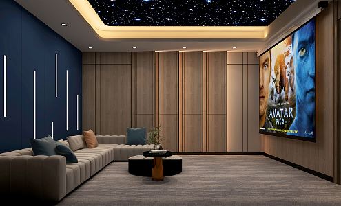 modern video room 3d model