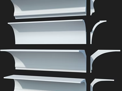White Decorative Moldings For Interior Design With Various Styles And Shapes 3d model