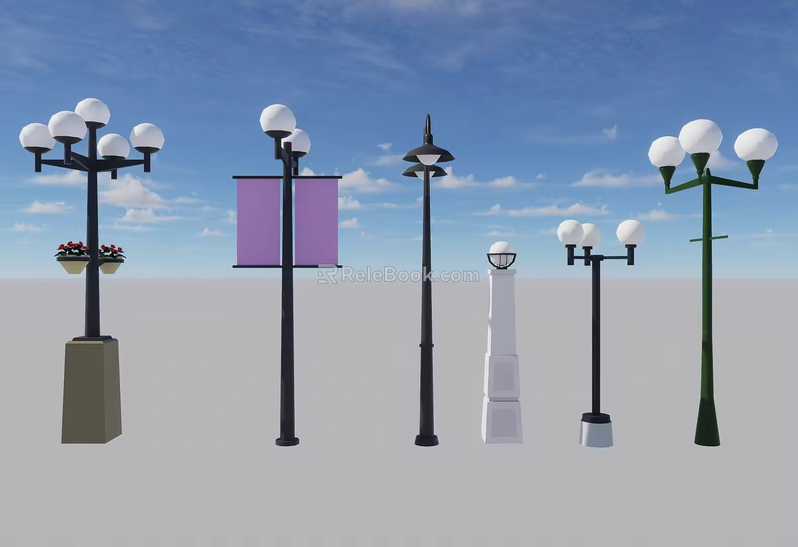 Retro street lamp 3d model