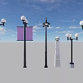 Retro street lamp 3d model