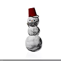Cute Snowman Figure With Red Hat Stick Arms And Coal Eyes
