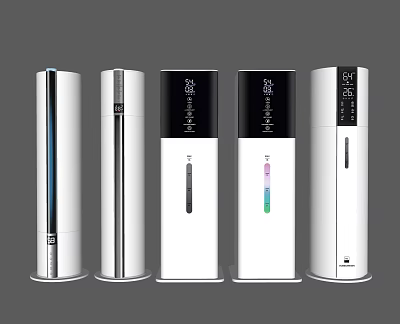Modern Vertical Household Appliances With Digital Display Indicator Lights And PM2.5 Monitor 3d model