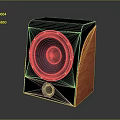 High Quality Audio Speaker With Black Orange Wooden Panel Modern Subwoofer Driver Design