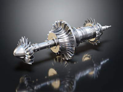 Industrial Metal Turbine Hardware Tools With Mechanical Blades And Durable Structure 3d model