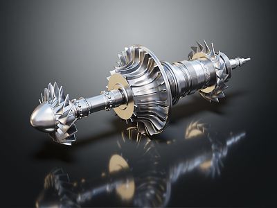 Modern Gear Turbine Hidden Weapon Cold Weapon Rainstorm Pear Flower Needle Metal Hidden Weapon 3d model