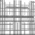 Architectural Ceiling Framework Structure With Metal Keel Grid Design And Linear Elements 3d model