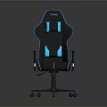 Ergonomic Black And Blue Gaming Chair With Adjustable Armrests And Comfortable Seating Design