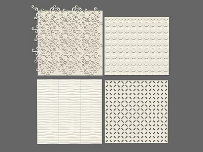 Decorative Wall Panels Featuring Intricate Patterns Circular Motifs Vertical Lines And Geometric Designs 3d model