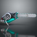 Modern Electric Chainsaw Power Tool With Green Design Sharp Chain And Motor 3d model