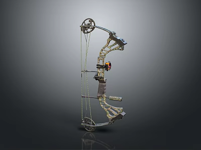 Modern Compound Bow With Metal Frame Pulley System And Archery Equipment Design 3d model