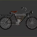 Vintage Bicycle With Red Seat Black Frame And Silver Headlight On Reflective Surface